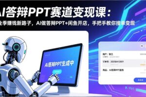 （17546期）AI答辩PPT赛道变现课：毕业季赚钱新路子，AI做答辩PPT+闲鱼开店，手把手教你接单变现