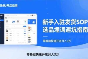 （17467期）TEMU从入门到爆单：新手入驻发货SOP+选品埋词避坑指南，零基础快速开店月入3万