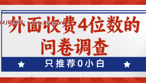 外面收费4位数的问卷调查，只推荐0小白！